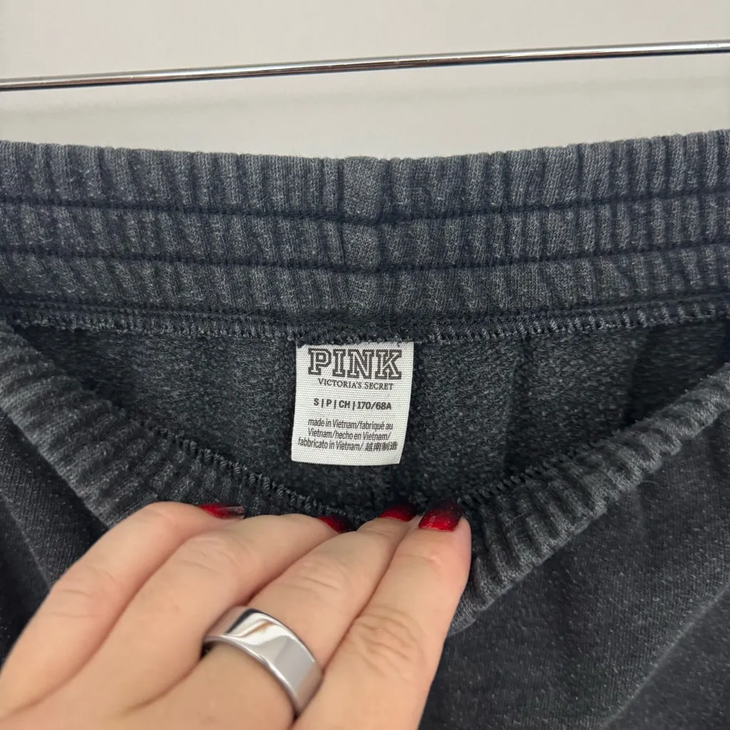 Victoria’s Secret  PINK heathered gray elastic Sweatpants jogger small - Image 5