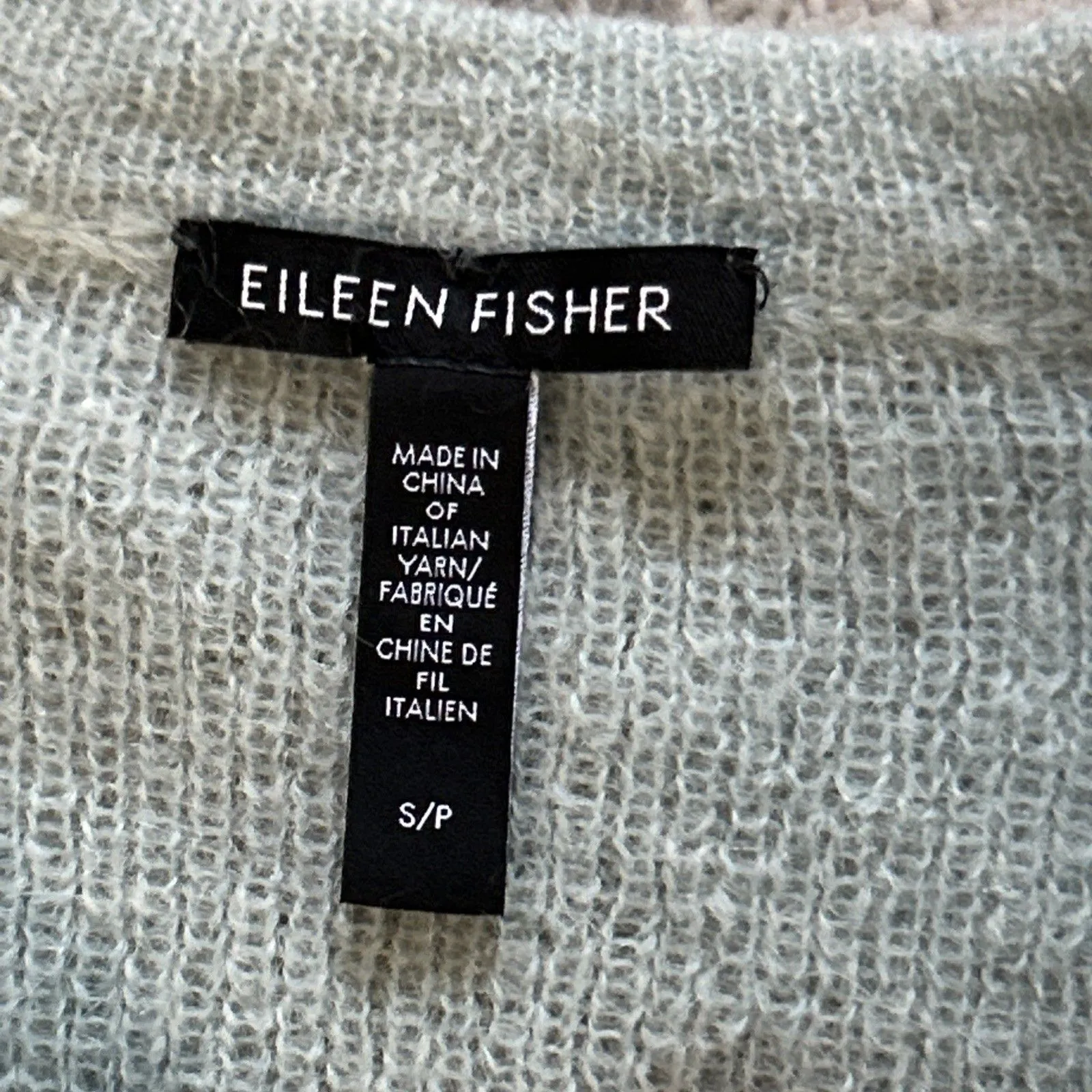 Eileen Fisher Sweater Womens Small Soft Seafoam Airy Washed Mohair Baby Alpaca - Image 2