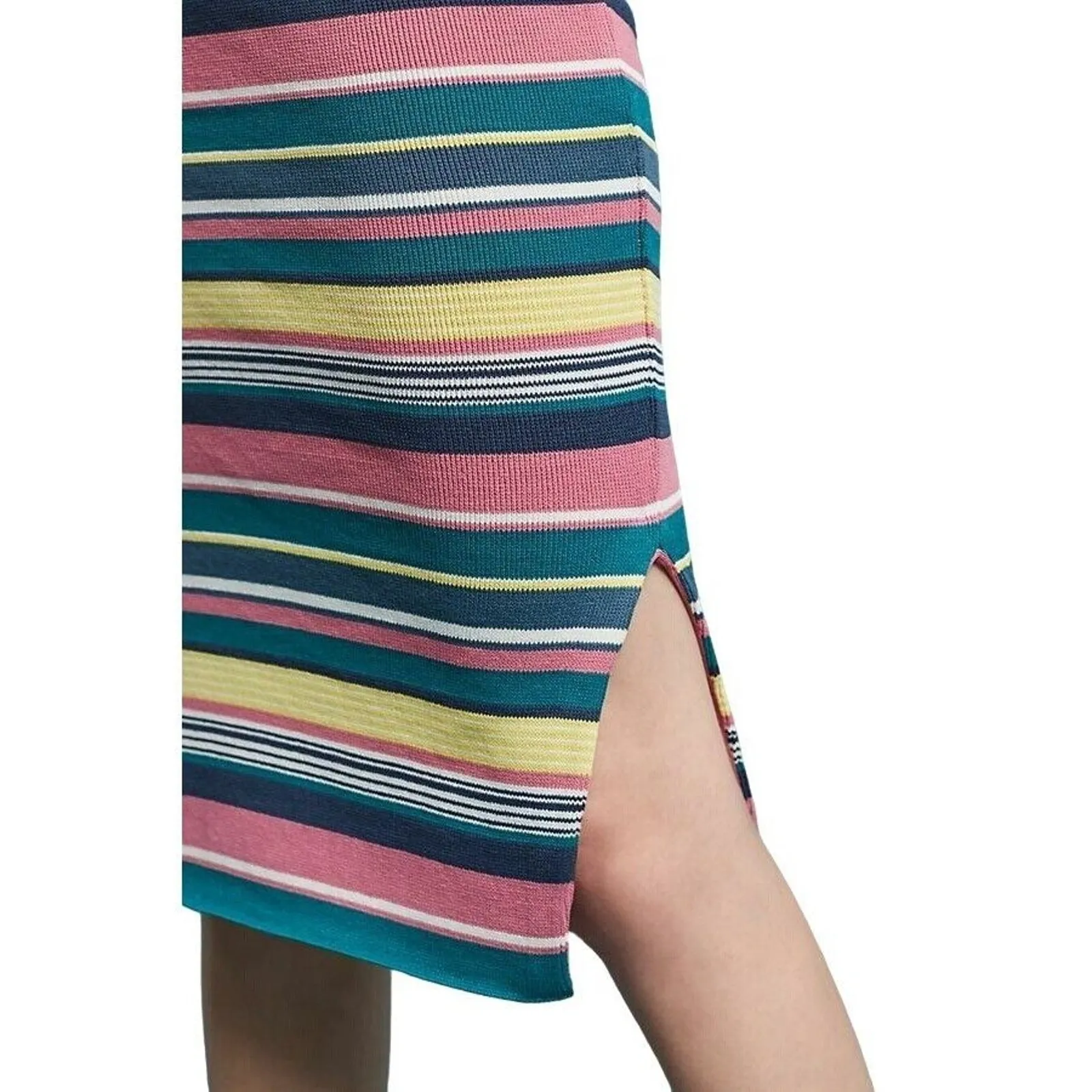 Anthropologie Maeve Lana Skirt M Striped Stretch Knit Midi Pull On Retro Chic - Image 3