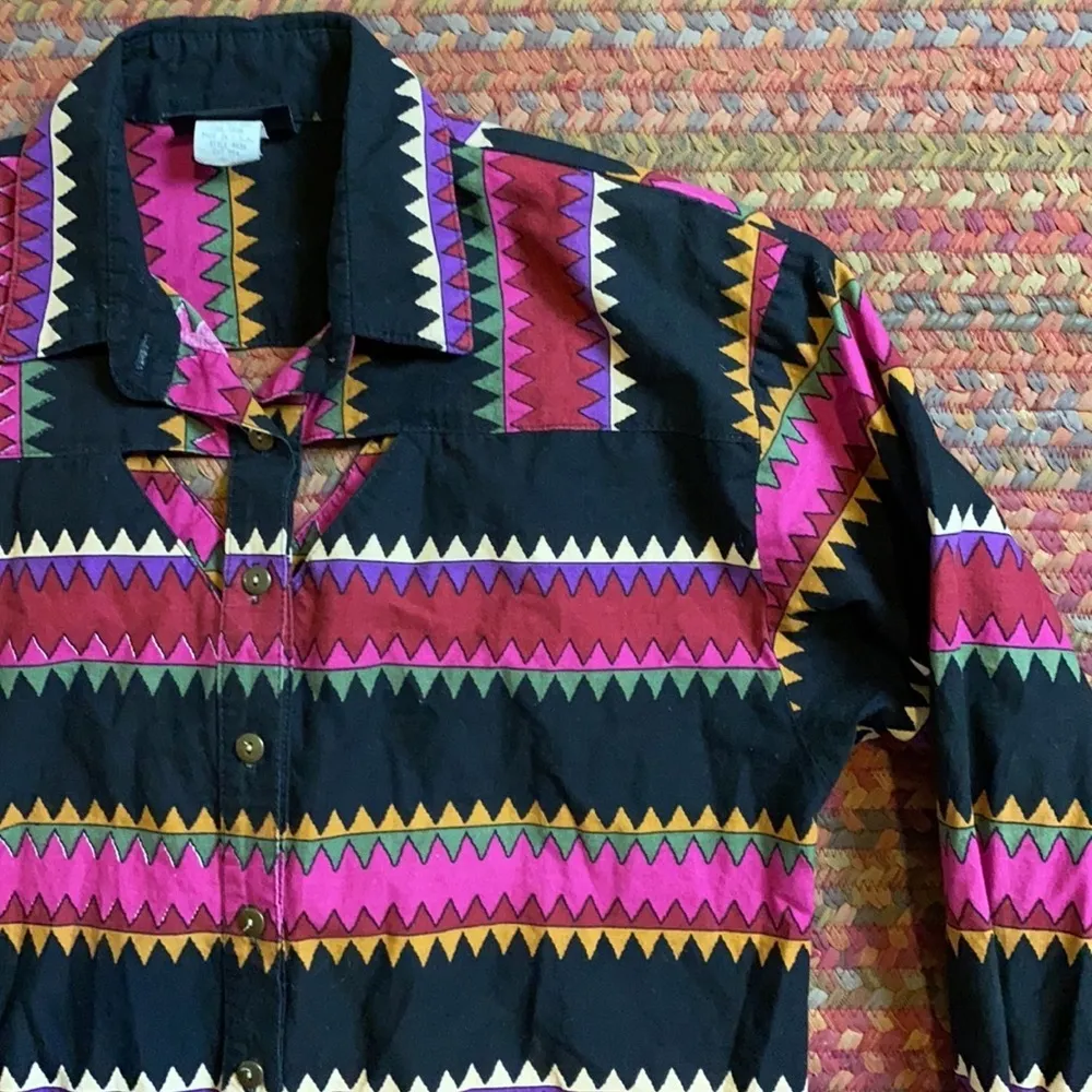 VTG ROUGHRIDER WESTERN STRIPED BUTTON UP - Image 2