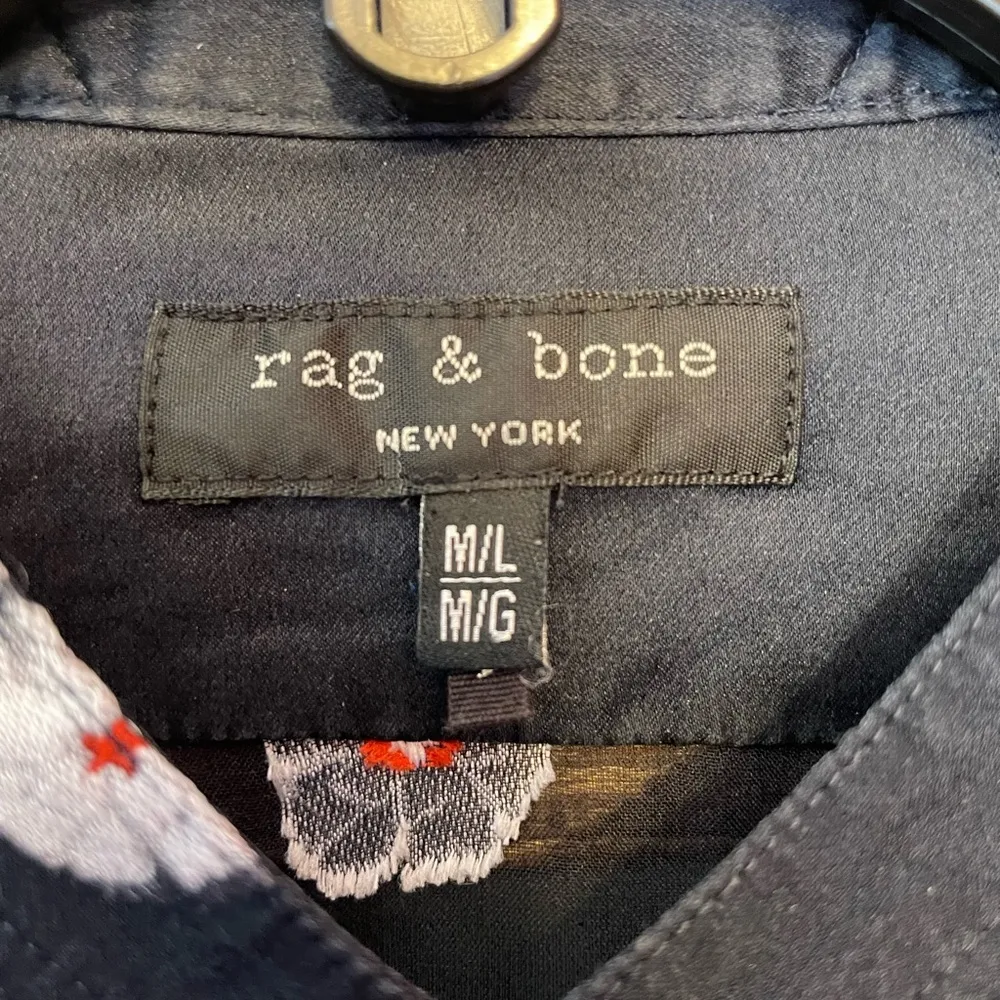 rag & bone Elodie Fil Coupe Silk Blend Navy Floral Dress Coverup M/L - Image 2