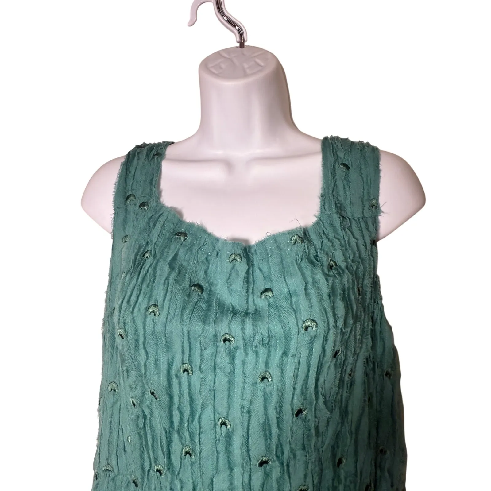 Philosophy di Alberta Ferretti Green Sleeveless Silk Mini Dress Women’s Sz 12 - Image 11