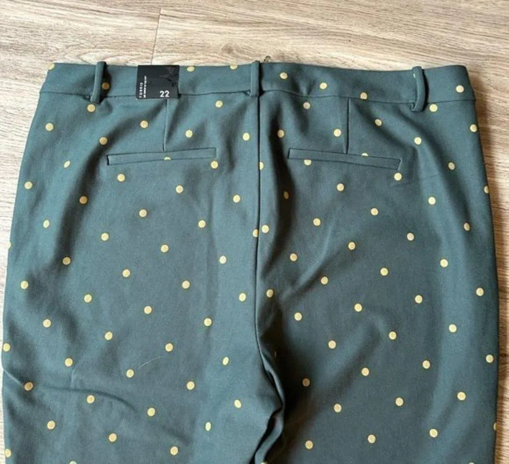 Torrid Premium Ponte Skinny Pant Green & Gold Dot Size 22 NWT - Image 10