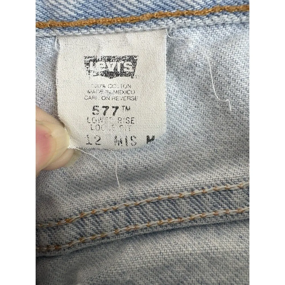 Vtg Levis 577 Jeans Womens 12 M Blue Light Wash Low Rise Loose Fit Y2K 32x30 * - Image 3