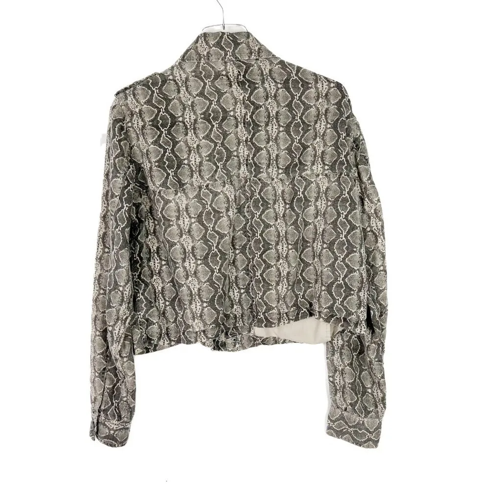 Blank NYC Soft Snakeskin Cropped Jacket Lightweight Size Medium M D2249 - Image 9