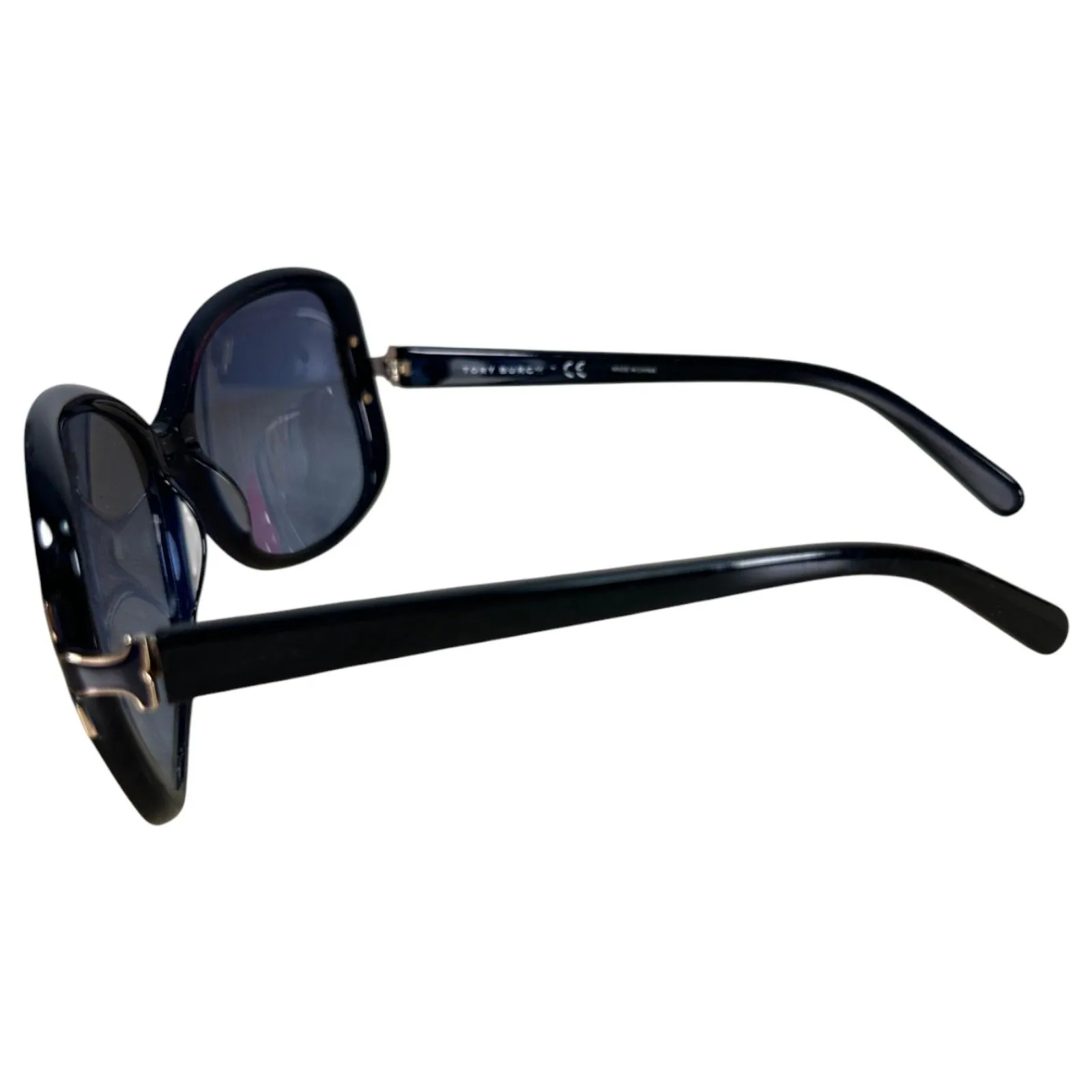 Tory Burch TY7022 Black Plastic Frame Blue Lens Square Sunglasses - Image 5