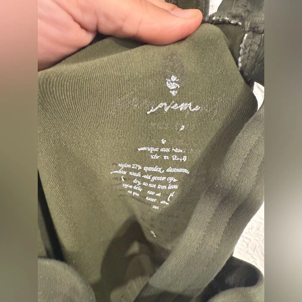 Free People Movement Good Karma Onesie Jumpsuit Green XS VGUC - Image 6