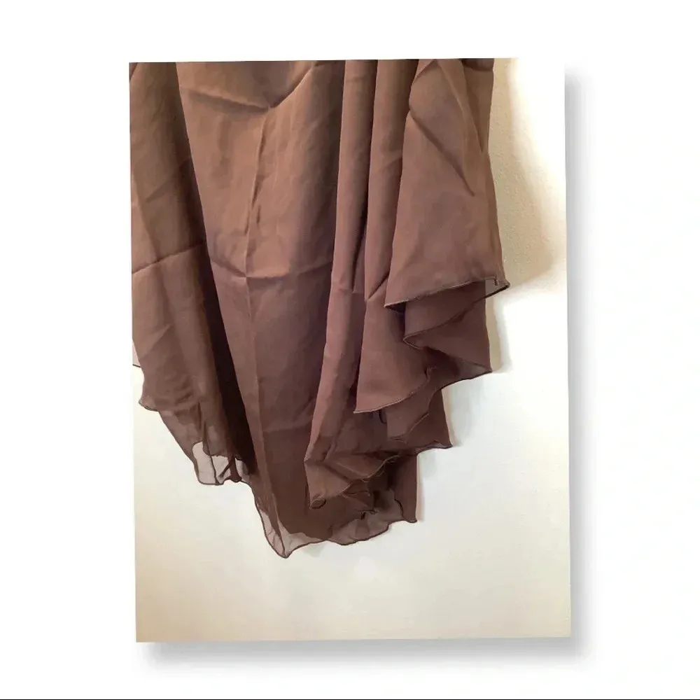 Zuliana Brown Flowy Sheer Sleeve Cover Up Top. Made in USA. New With Tags Size undefined - Image 3