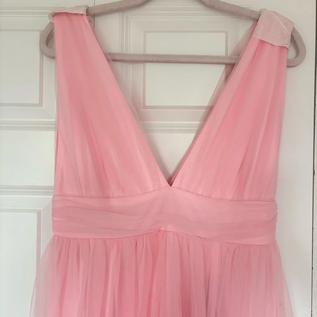 NWT Lulu’s Blushing with Brilliance Light Pink Tulle Sleeveless Maxi Dress - Image 6