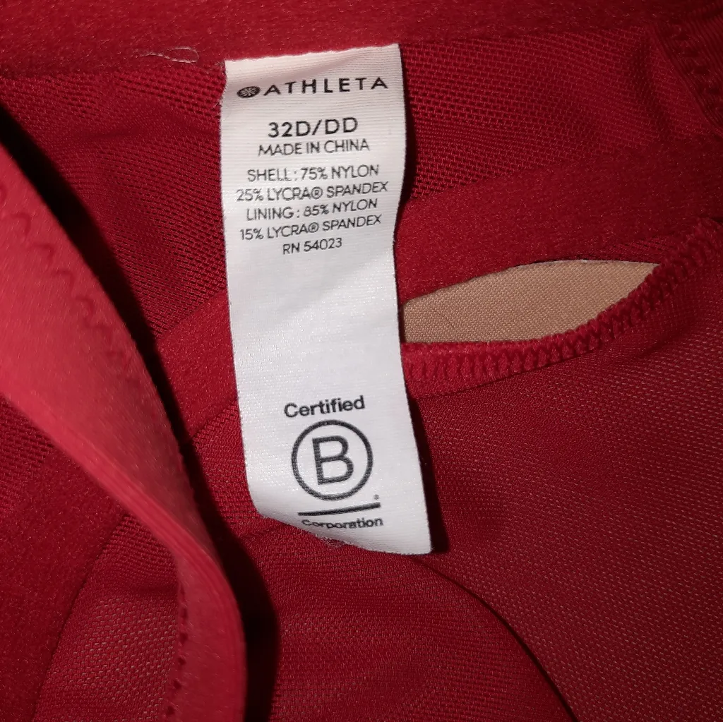 Athleta  Red Bikini Top Size 32 D/DD - Image 5