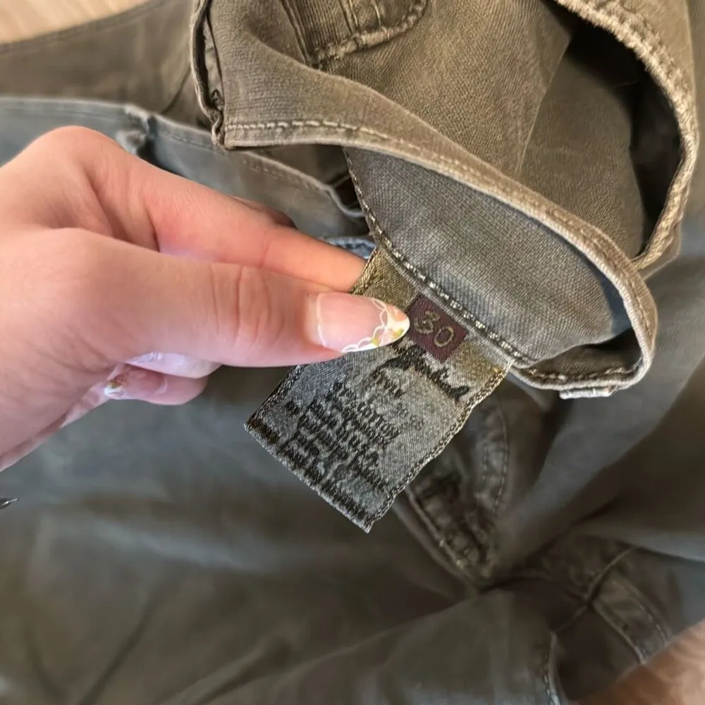 7 for all mankind jeans women's olive green/gray jeans size 30 - Image 4