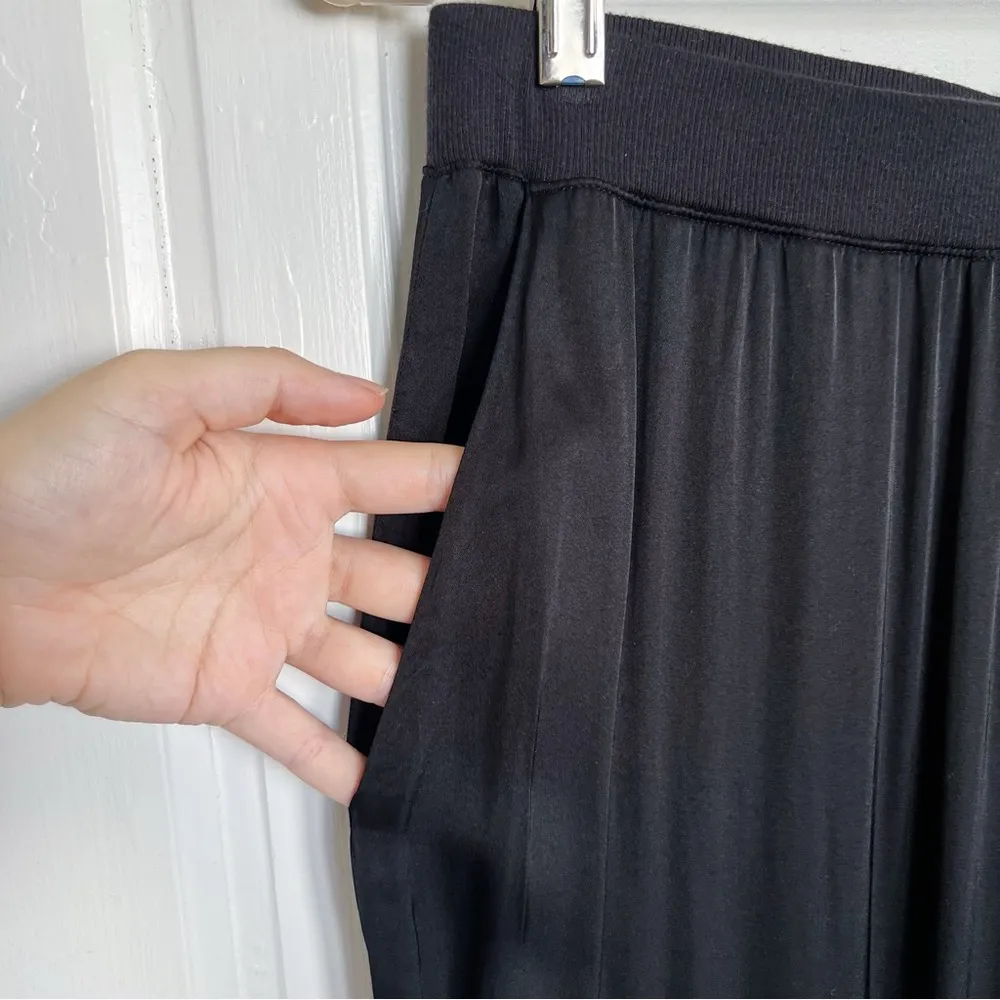 Michael Stars • Lidia Jogger relaxed satin pants black knit soft pull-on - Image 7