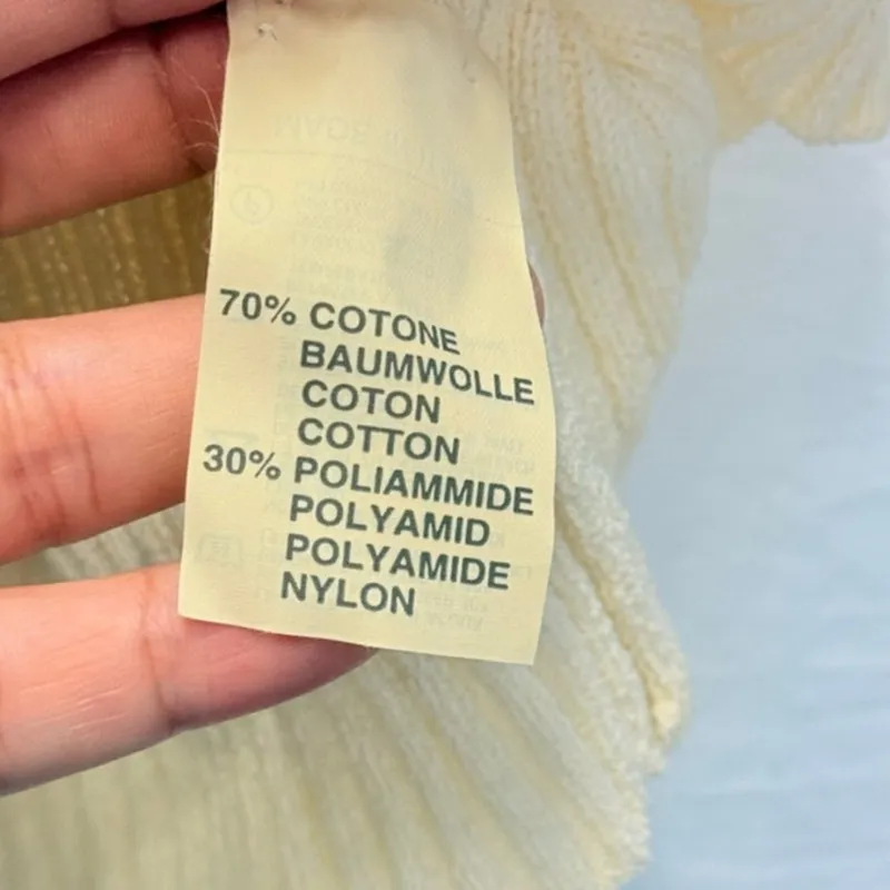 Blumarine RARE Ribbed Cream Half Sleeve Blouse Made in‎ Italy Small Coquette - Image 5