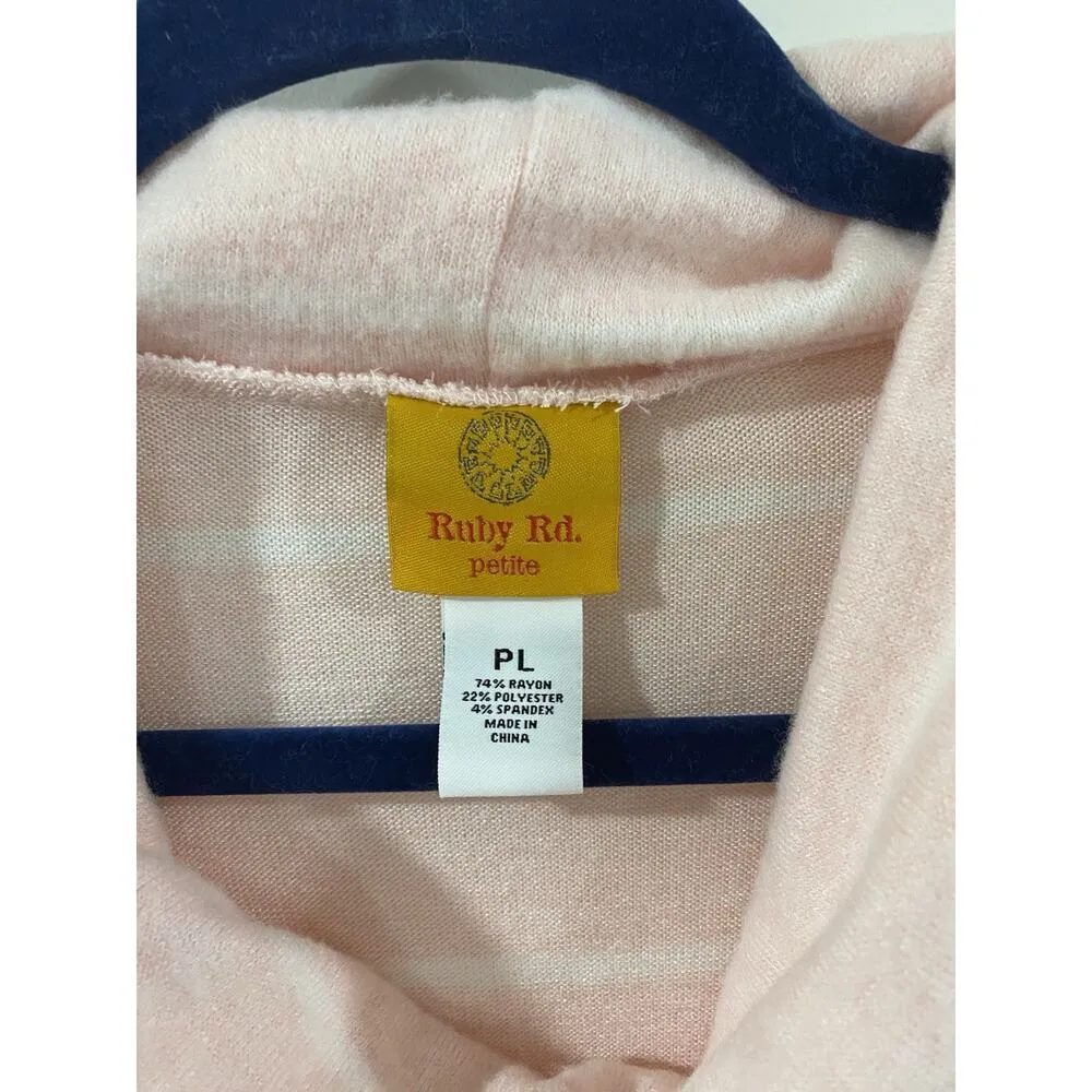 RUBY RD. Tunic Top LP Cream Pink Plaid Pullover Comfy Cozy Leisurewear Size undefined - Image 3