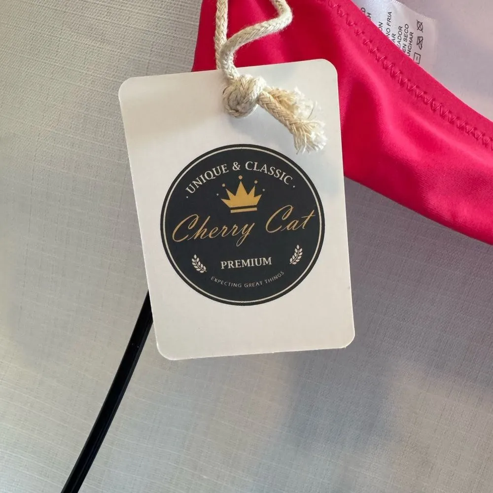 CHERRY CAT Womens Vintage Retro Polka High Waisted Underwire Bikini Swim 8 - Image 8