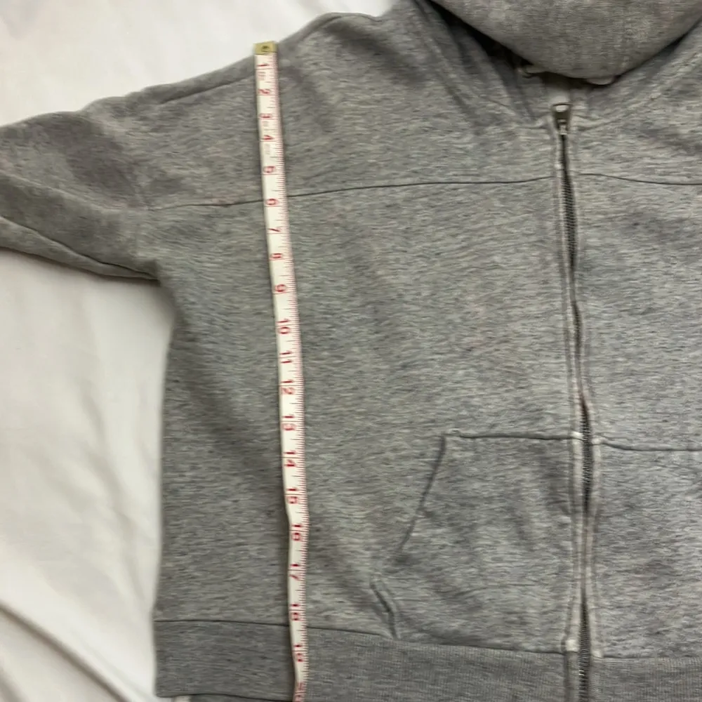 H&M L.O.G.G Grey distressed full zip up hoodie sweatshirt size large - Image 10