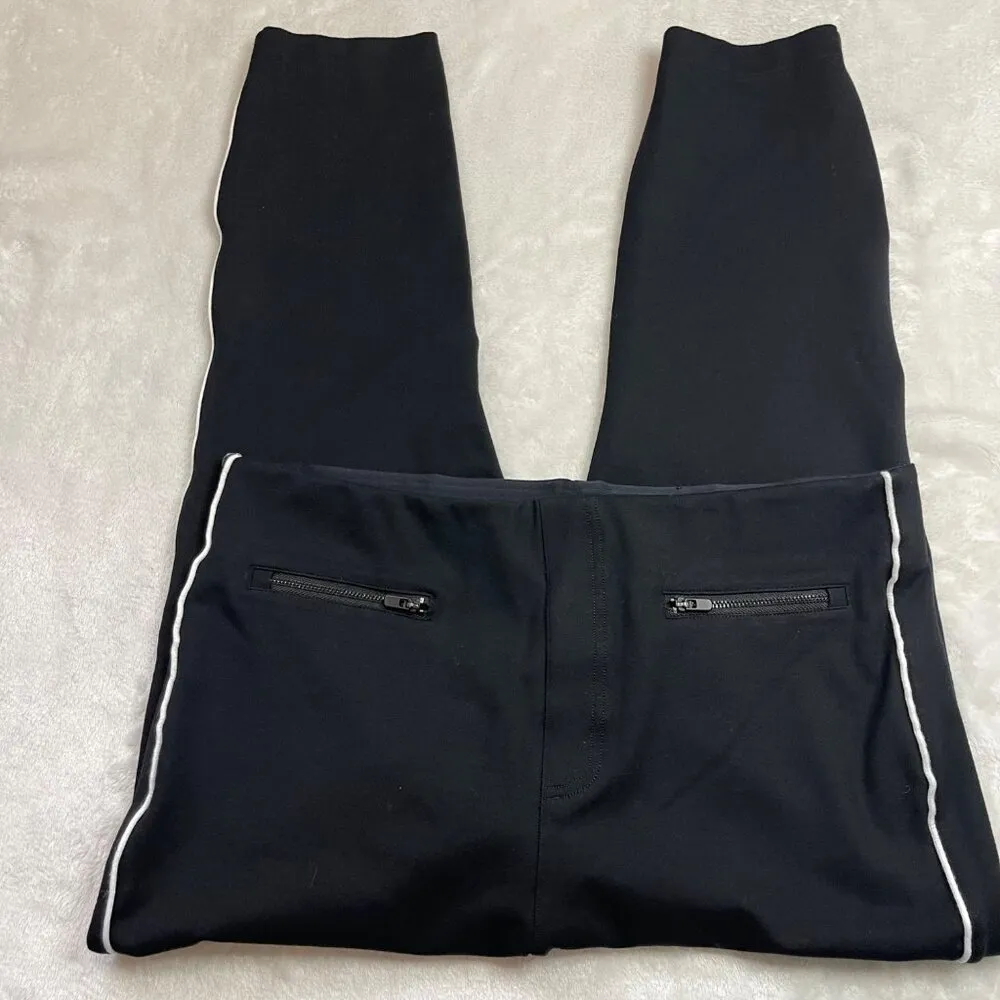 Spanx The Perfect Skinny Ankle Pant Women's Plus Size 1X Black with White Piping - Image 6