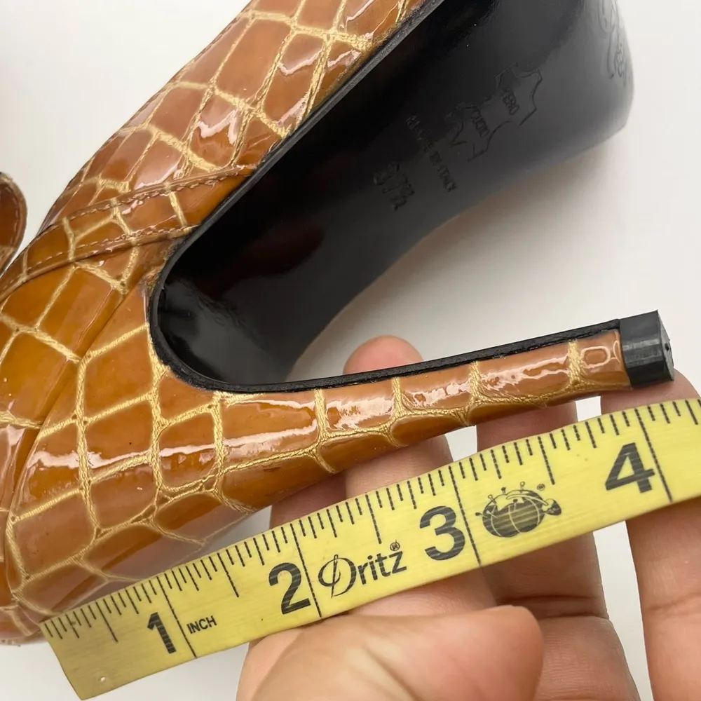 croc leather stiletto pump heels women Size 37 1/2, 6.5US - Image 10