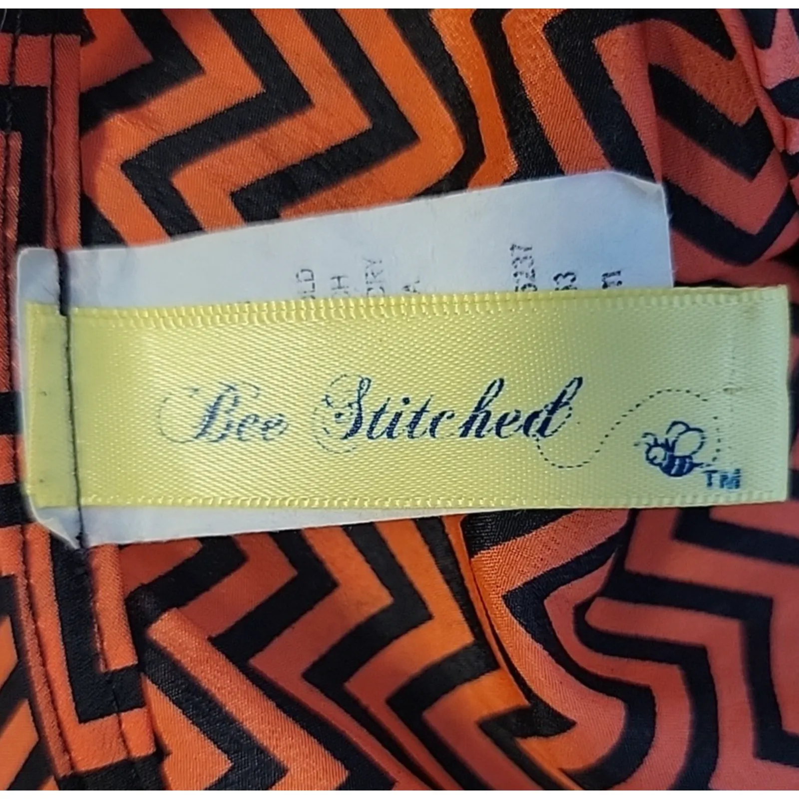 Orange & Black Chevron Striped‎ Top Career Office Professional Colorful Size M Size M - Image 3