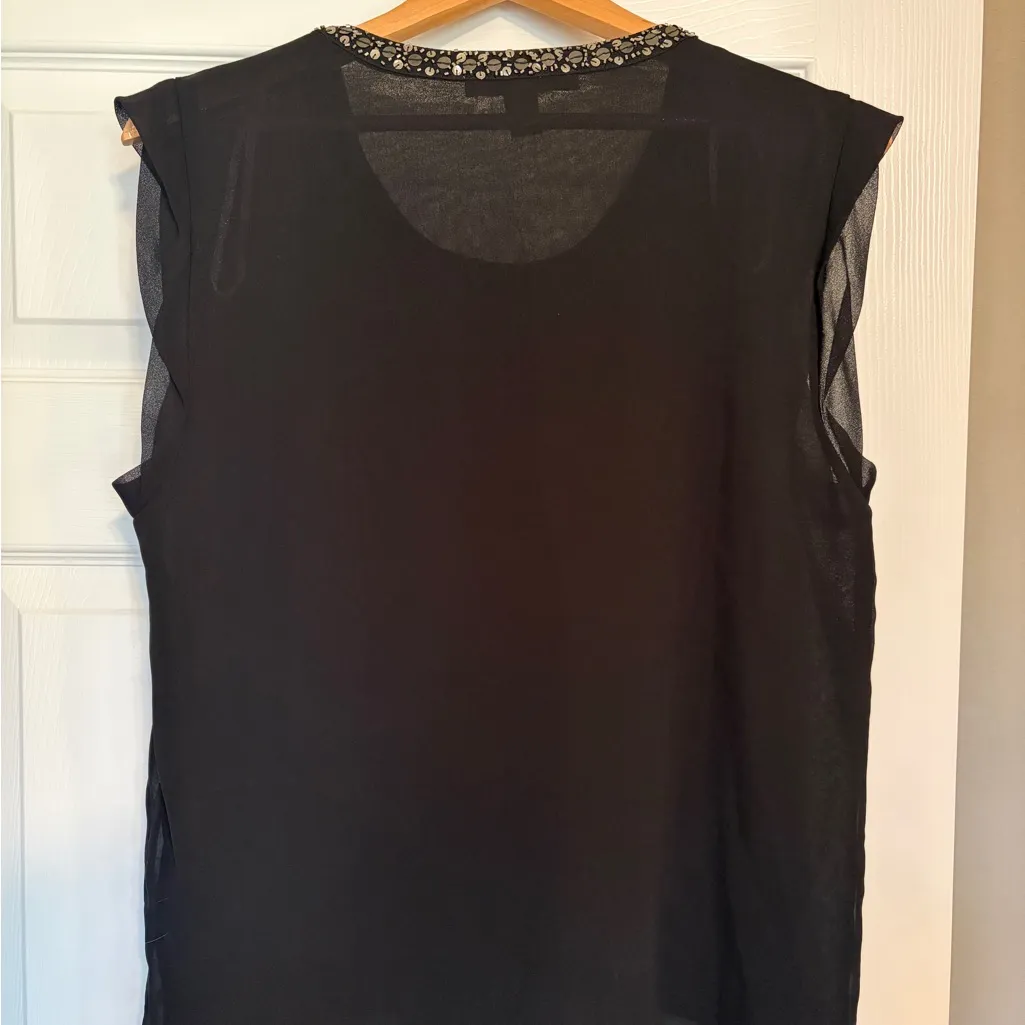 Forever 21 Contemporary Sheer Top Size Small Beaded Sparkly Glam Elegant F11 - Image 2