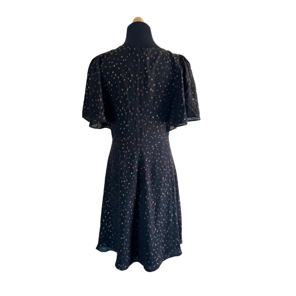 MADEWELL Cape-Sleeve Mini Dress in Metallic Dots Item AF239 Size 4 MSRP$ 148 - Image 10