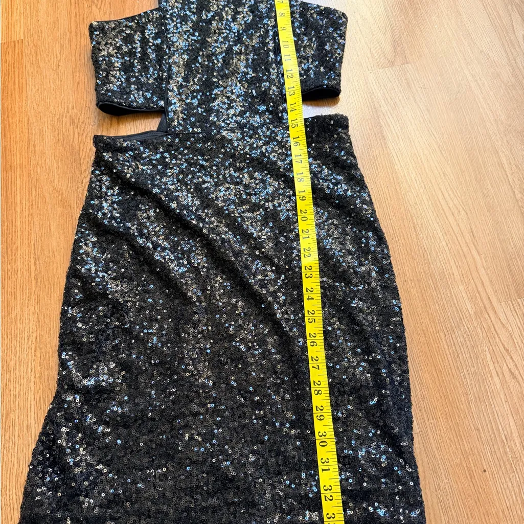 Express Black Sequin Cutout Dress - Image 8