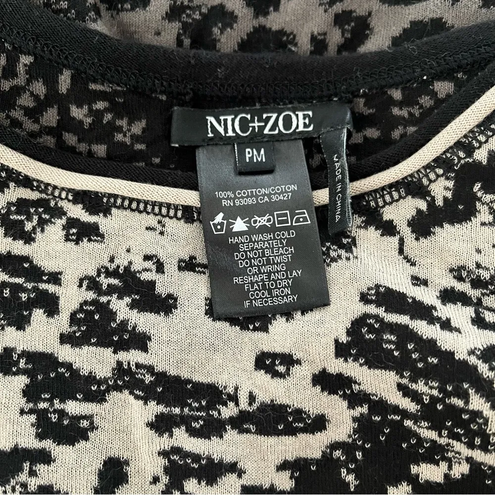 NIC+ZOE Kingdom Sweater Top Animal Print in Neutral Mix, Sz PM - Image 10