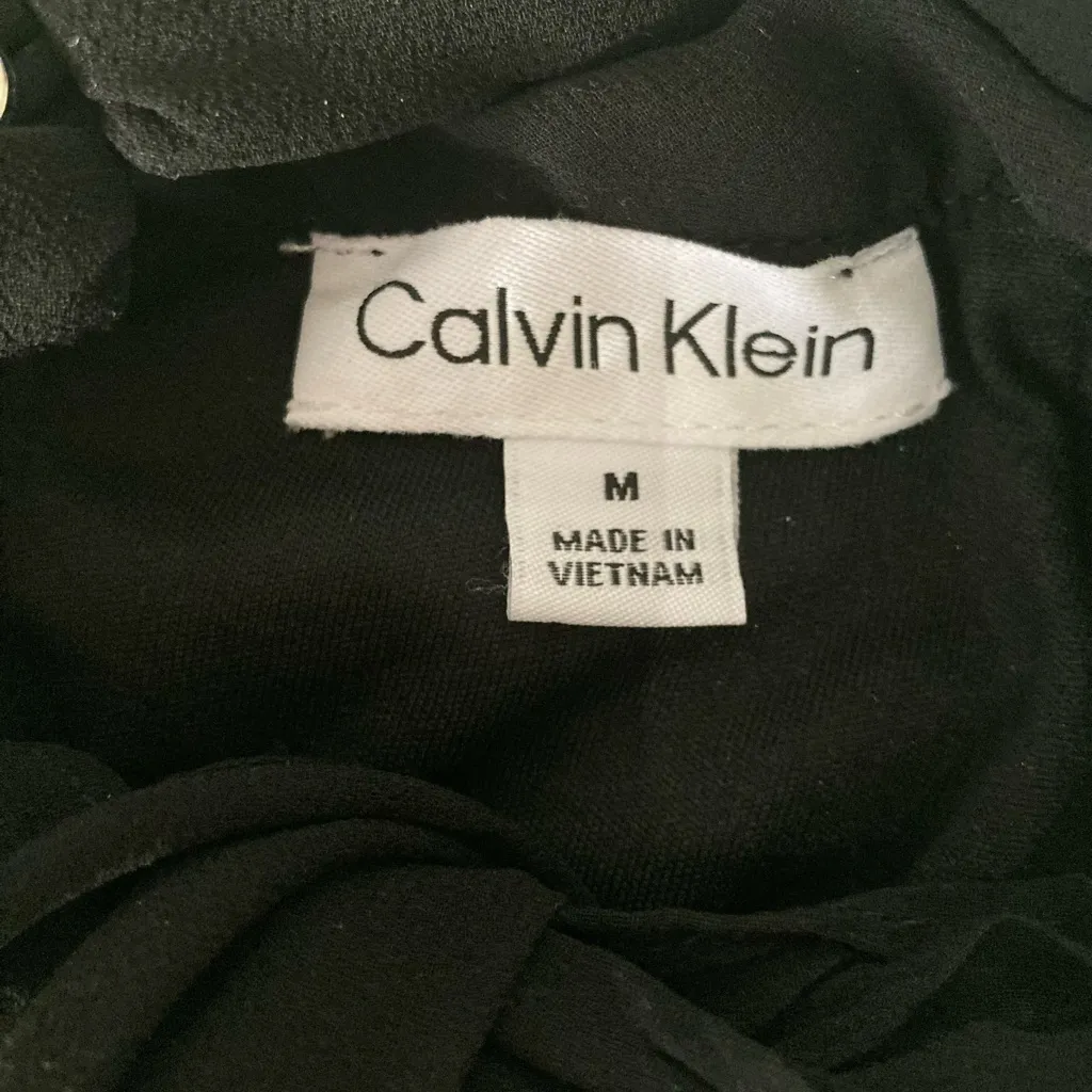 Calvin Klein tie front high neck Sequin Sleeveless Top M Medium - Image 3