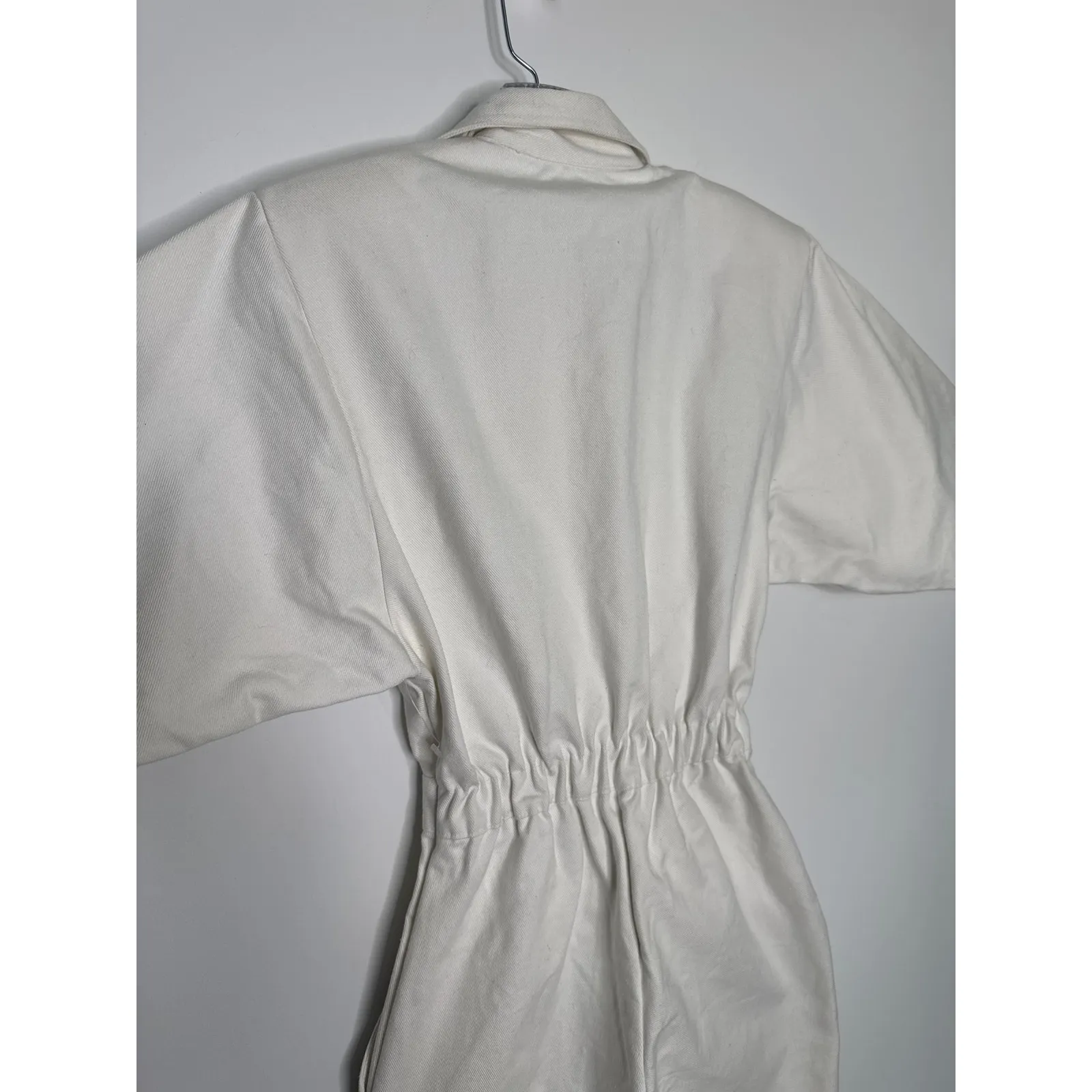 Vintage Venezia Sportswear White Denim Jumpsuit 80s Power Suit Cinched Waist XXS - Image 15