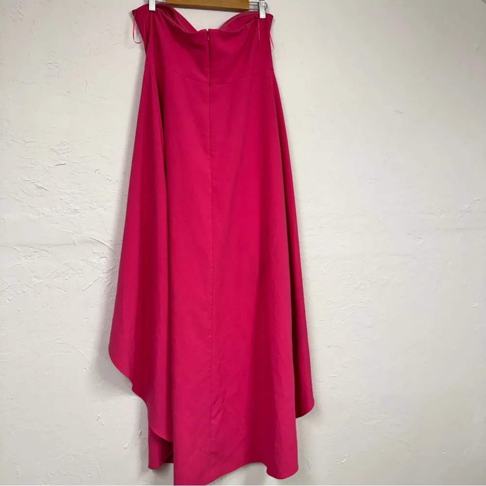 Likely Hot Pink Strapless High Low Dress Womens 14 Formal Bridesmaid Prom Gown - Image 11