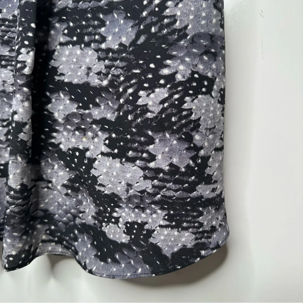 Rebecca Taylor Summer Storm 100% Silk Dress in Grey/Black Snake Size 4 - Image 8