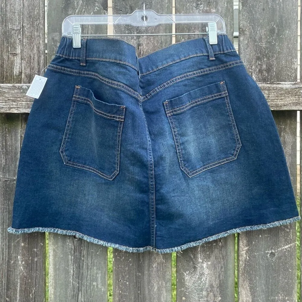 NOBO Dark Wash Cutoff Denim Jean Mini Skirt NWT | 21 Blue Size 3X - Image 4