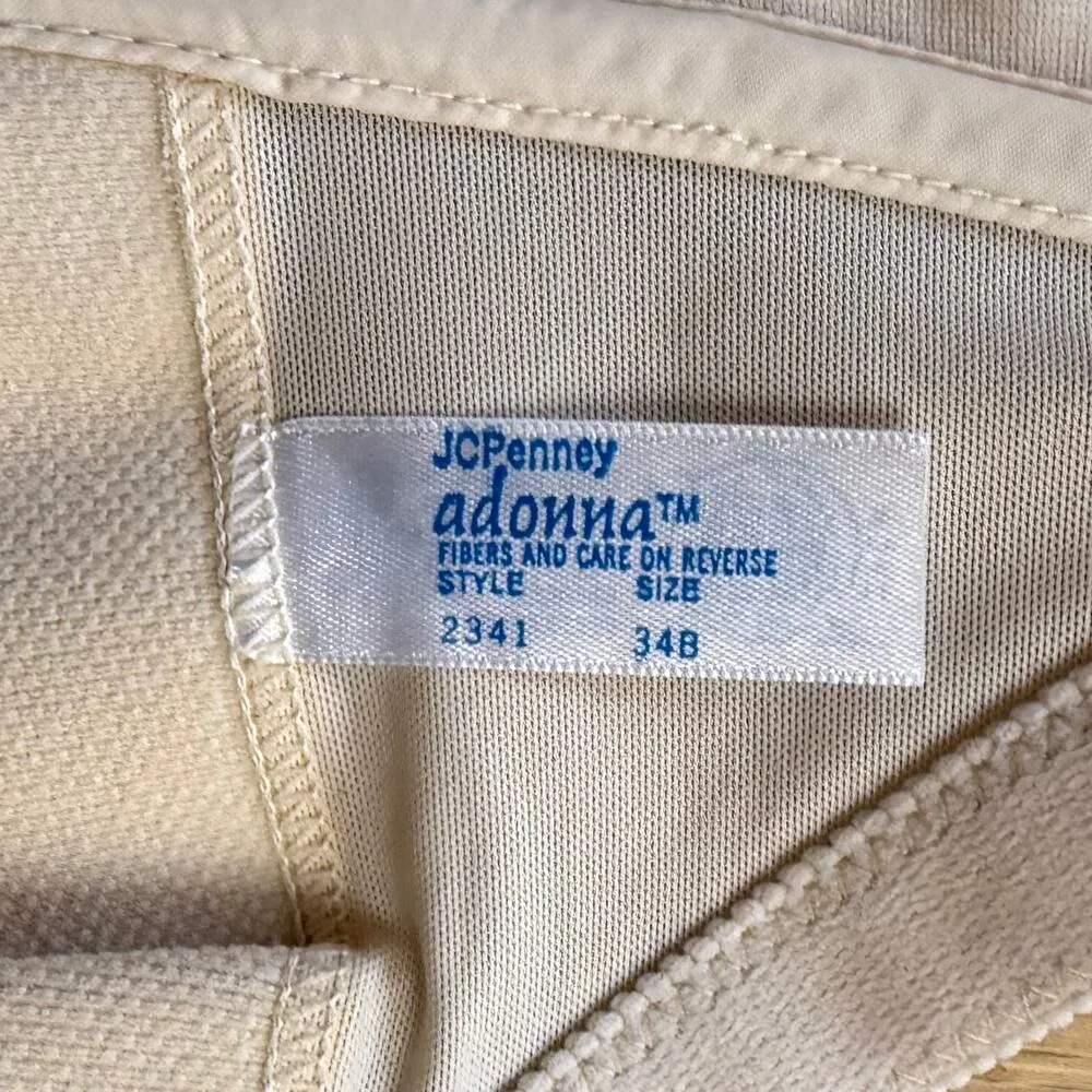 Vintage Adonna Bustier 34B Cream Underwire Longline Bra JCPenny 80s Pinup Corset Size undefined - Image 12