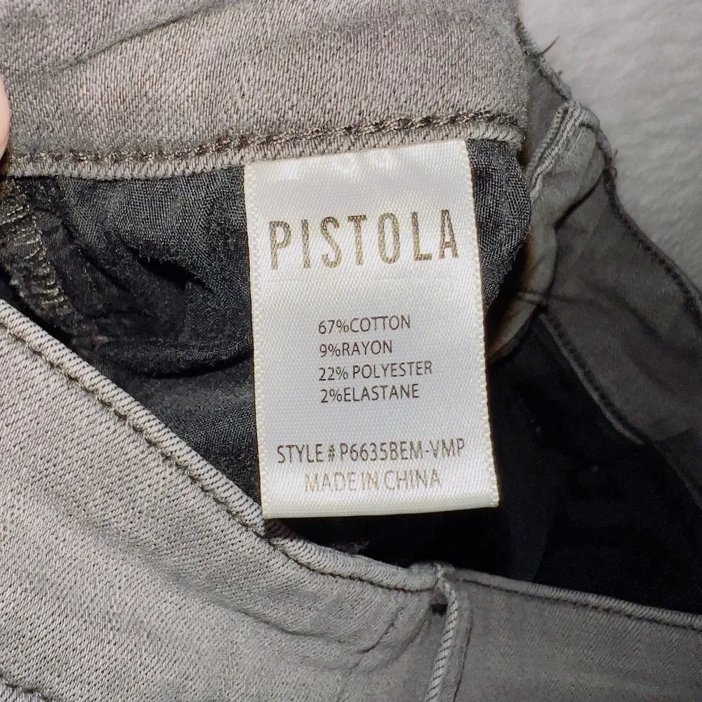 Pistola Gray Wash Denim High Rise Busted Knee's Skinny Jeans size 28 - Image 5
