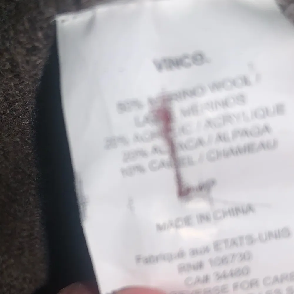 Cashmere alpaca wool vince cowl neck knit sweater designer brown fall classy - Image 6