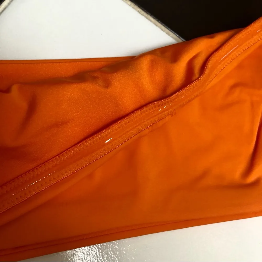 NWT Onia Ines Strapless Bikini Top Persimmon Bright Orange Neon Tube Top Citrus - Image 7