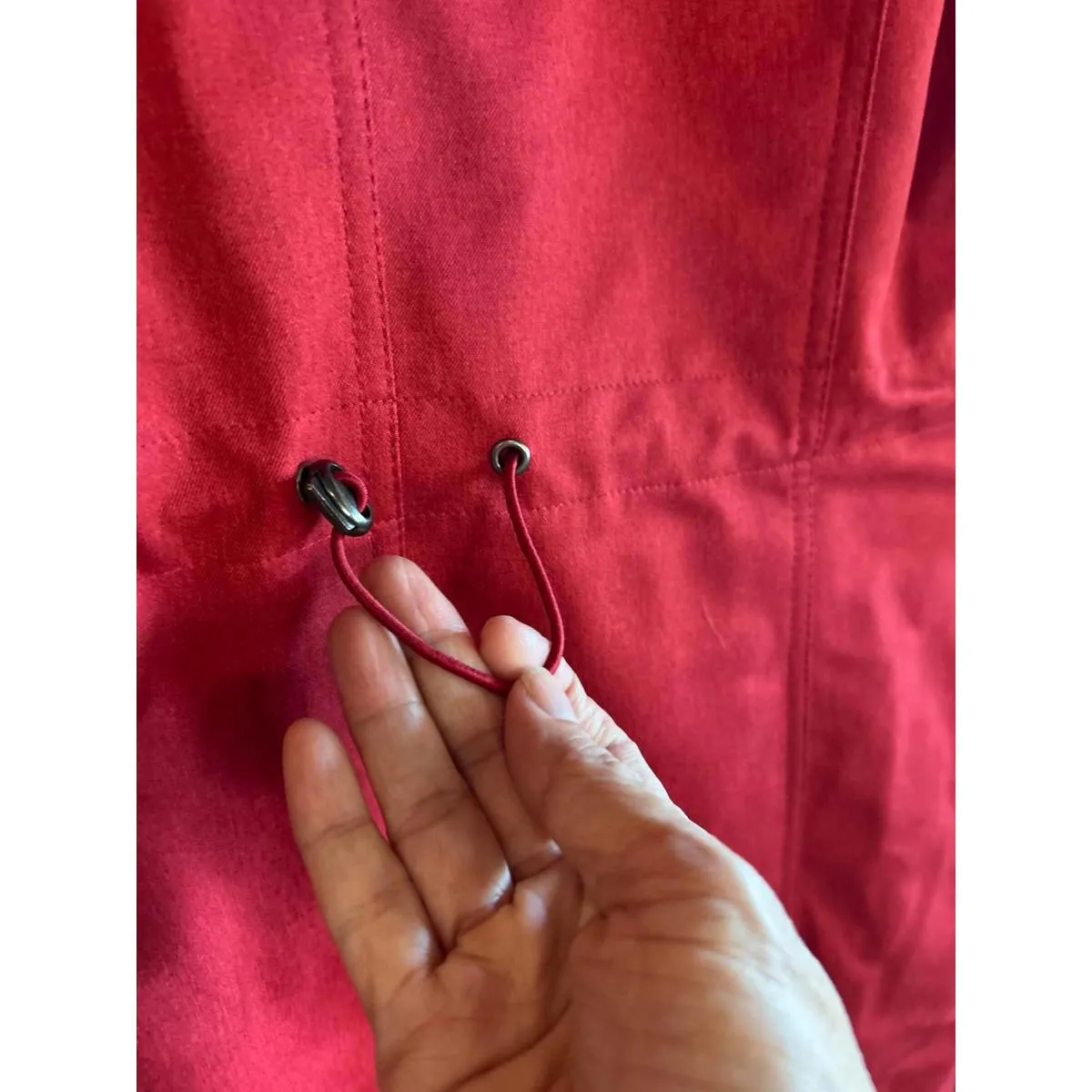 Kristen Black Jacket Small Red Trench Coat Pockets Cozycore - Image 7