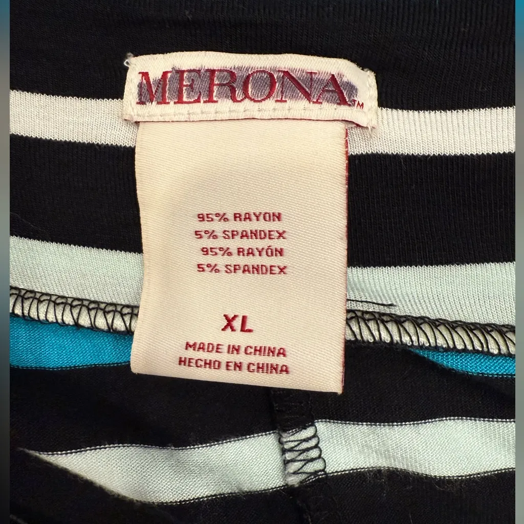 Merona Striped Black and White Maxi Skirt Women’s XL - Image 3