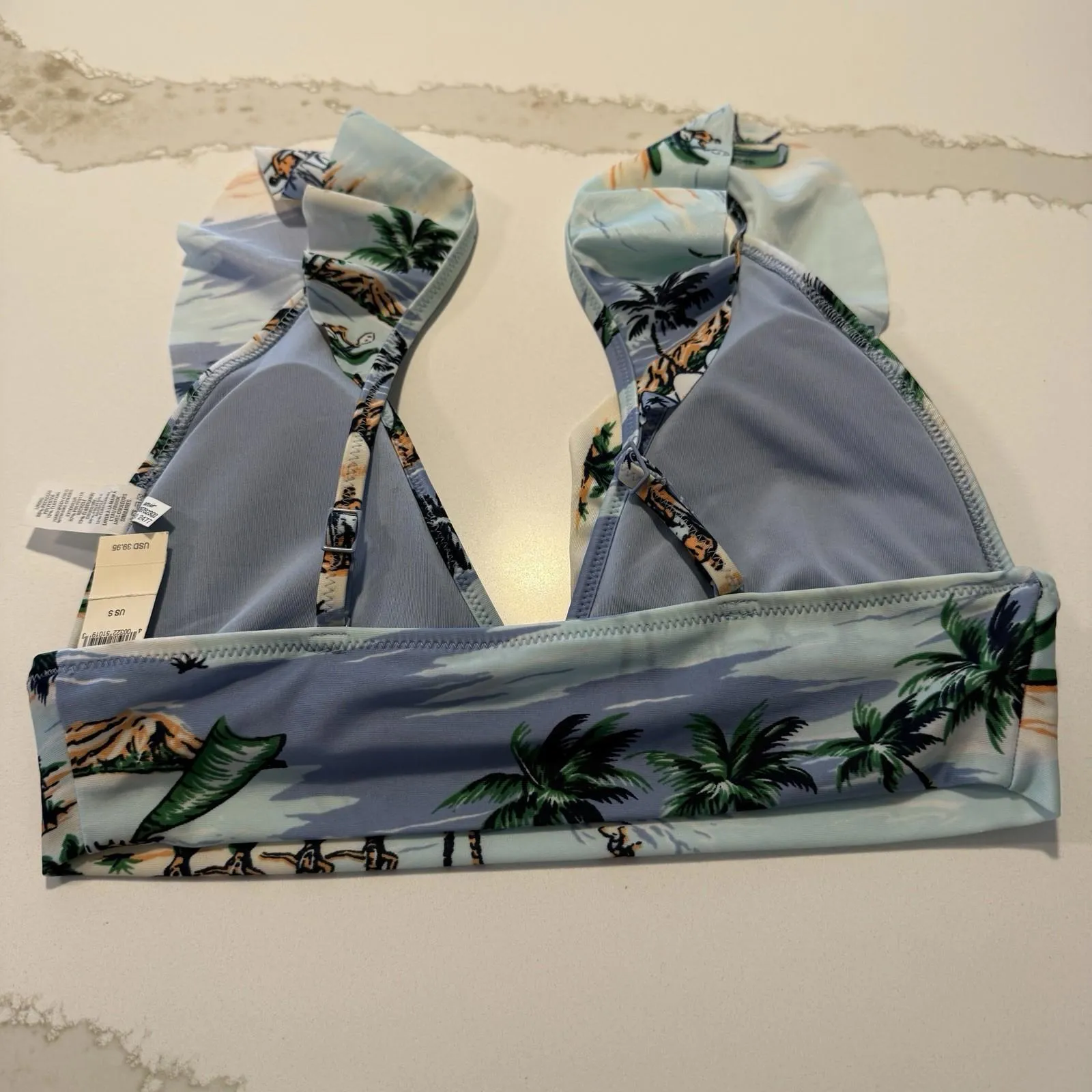 Aerie Bikini Top Sz S Small Island Boats & Surfing Ocean NWT $39 - Image 4