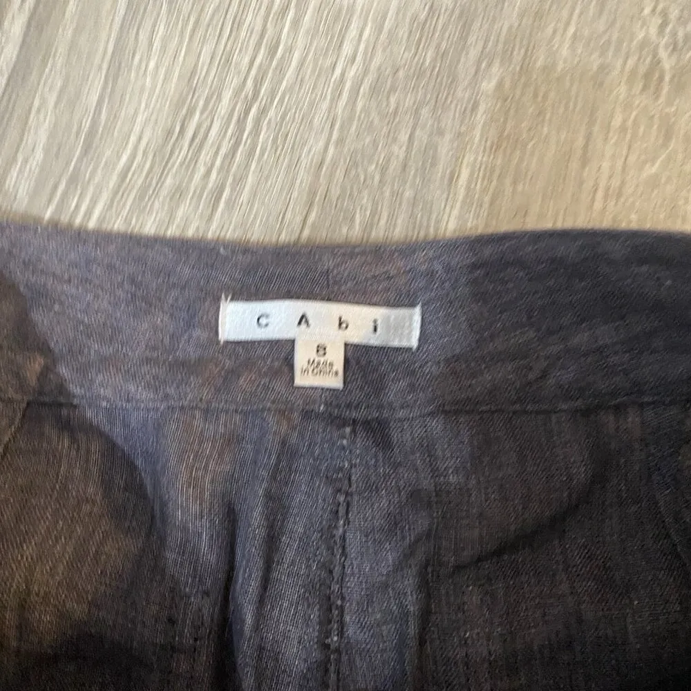 Cabi Brownish Grey Linen Flare Leg Trouser Pants size 8 - Image 3