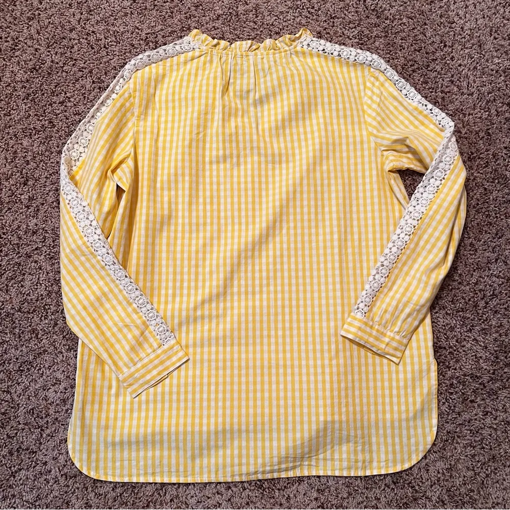 Crown & Ivy Yellow and White Gingham Tunic Size M NWT - Image 4