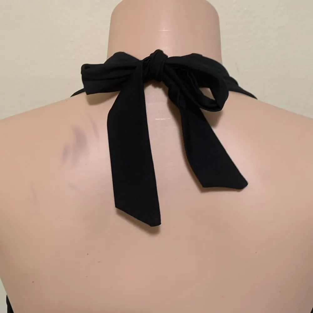 Speedo booty short like woman bathing suit halter tie around neck size XL black - Image 4