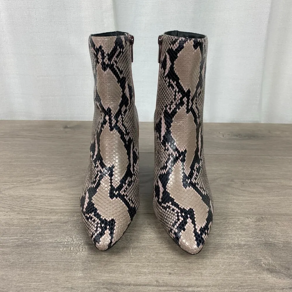 Aquatalia Mauve Black Snakeskin Embossed Leather Palomina Ankle Boots Sz.10 NWOB - Image 5