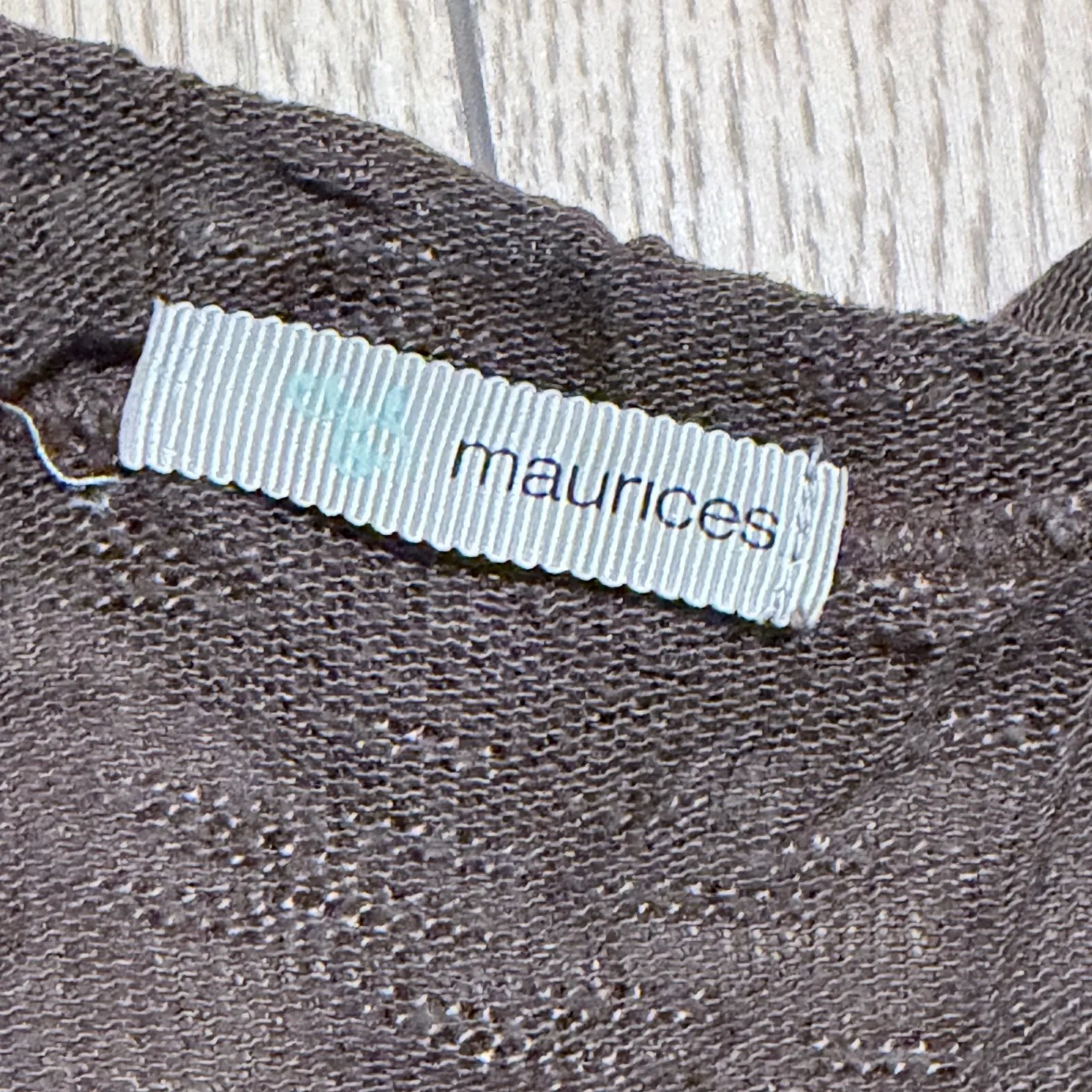 Maurices Plus 1X Brown Open Front Ruffled Lightweight Cardigan Shrug Top Shirt - Image 2