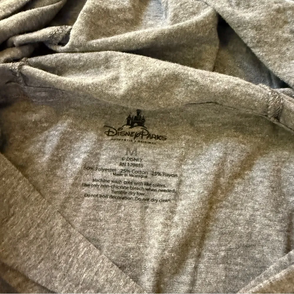 Disney Parks Disneyland size medium gray long sleeve hooded T-shirt plaid Mickey - Image 8