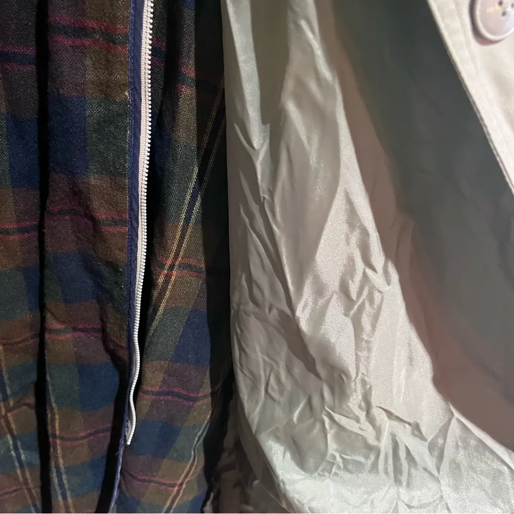 Fleet Street womens button front gathered waist trench coat tan 12 petite - Image 4