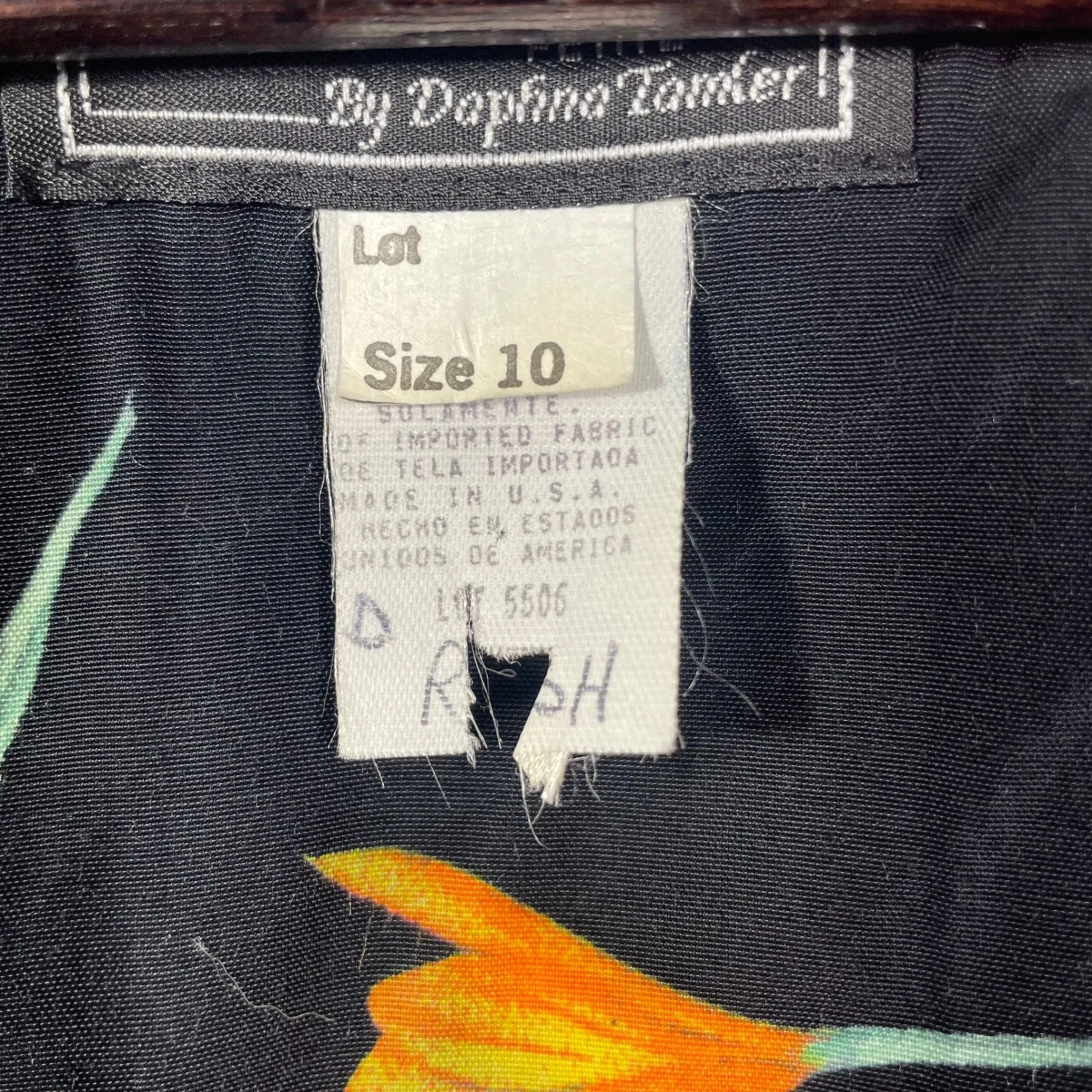 Vintage E.D. Michaels Petite by Dolphin Tandor Maxi Dress Black Floral USA Sz 10 - Image 6