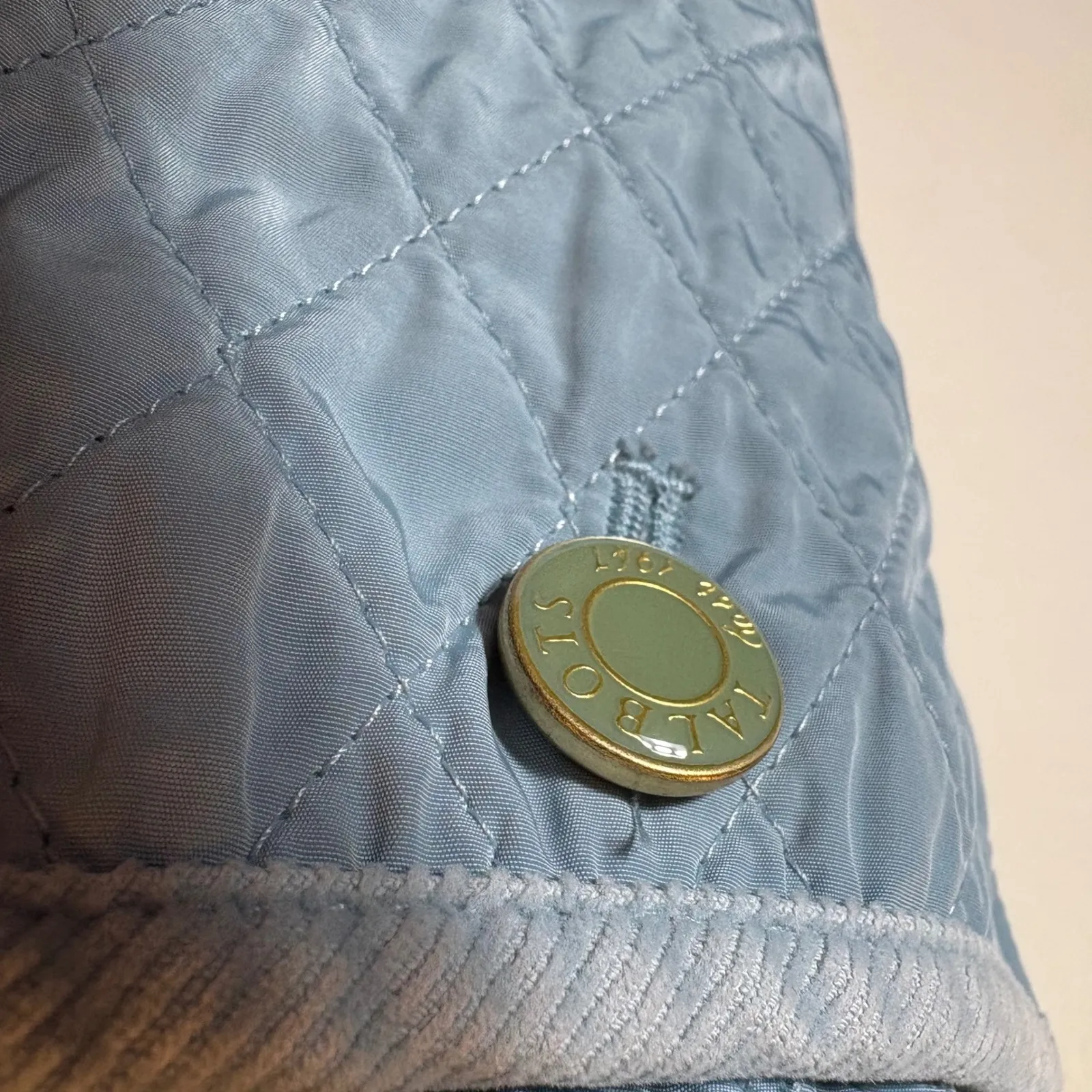 Talbots Quilted Vest Women's Blue Snap Front Pockets Collar Size Small - Image 5