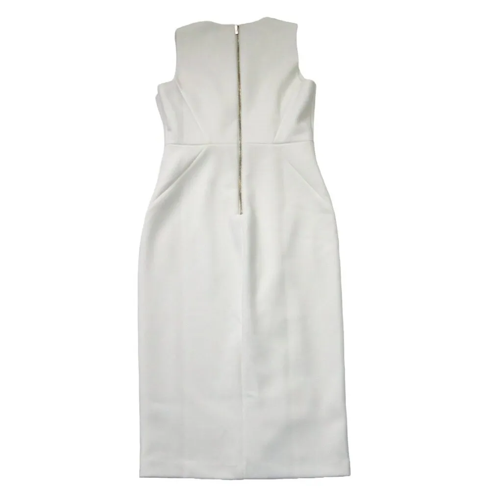 NWT TED BAKER Tilolah in White Seam Detail Bodycon Pencil Sheath Dress 3 / M - Image 6
