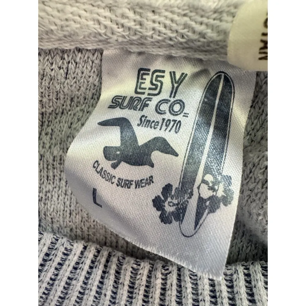 ESY Surf Co Vintage Moosehead Lake Maine Terry Pullover Sweatshirt Size Large Gray - Image 4